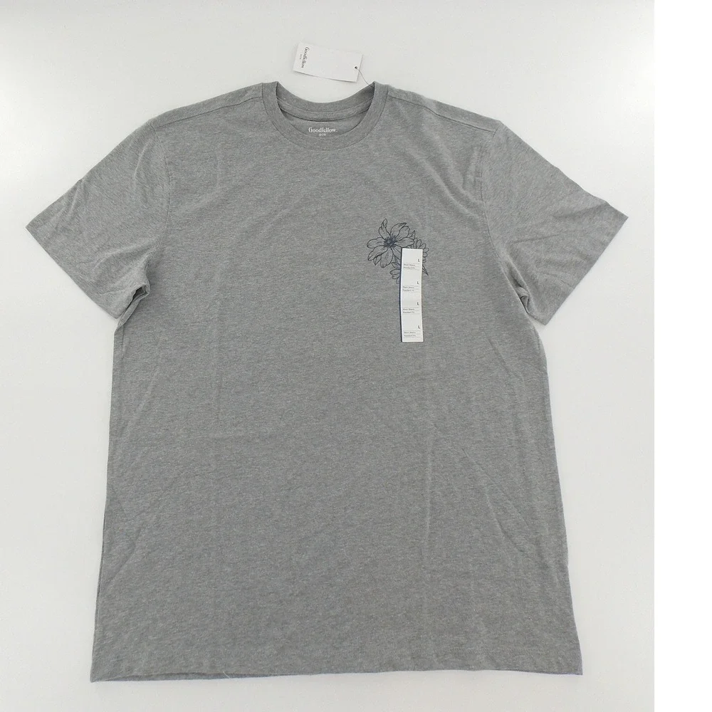 Goodfellow‎ & Co Floral Graphic T Shirt Men Large Gray